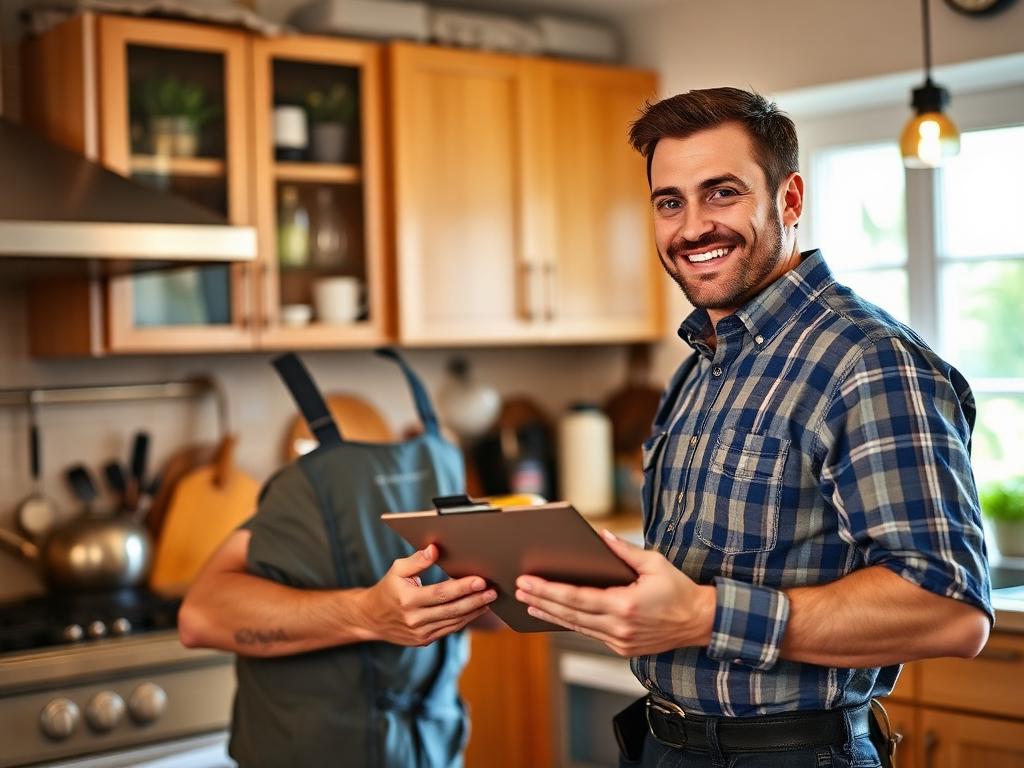 Profissional inspecionando residência